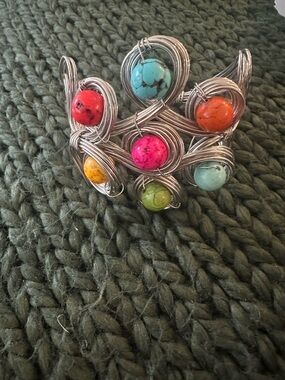 Vintage Wire wrapped Gemstone Colorful Bracelet
